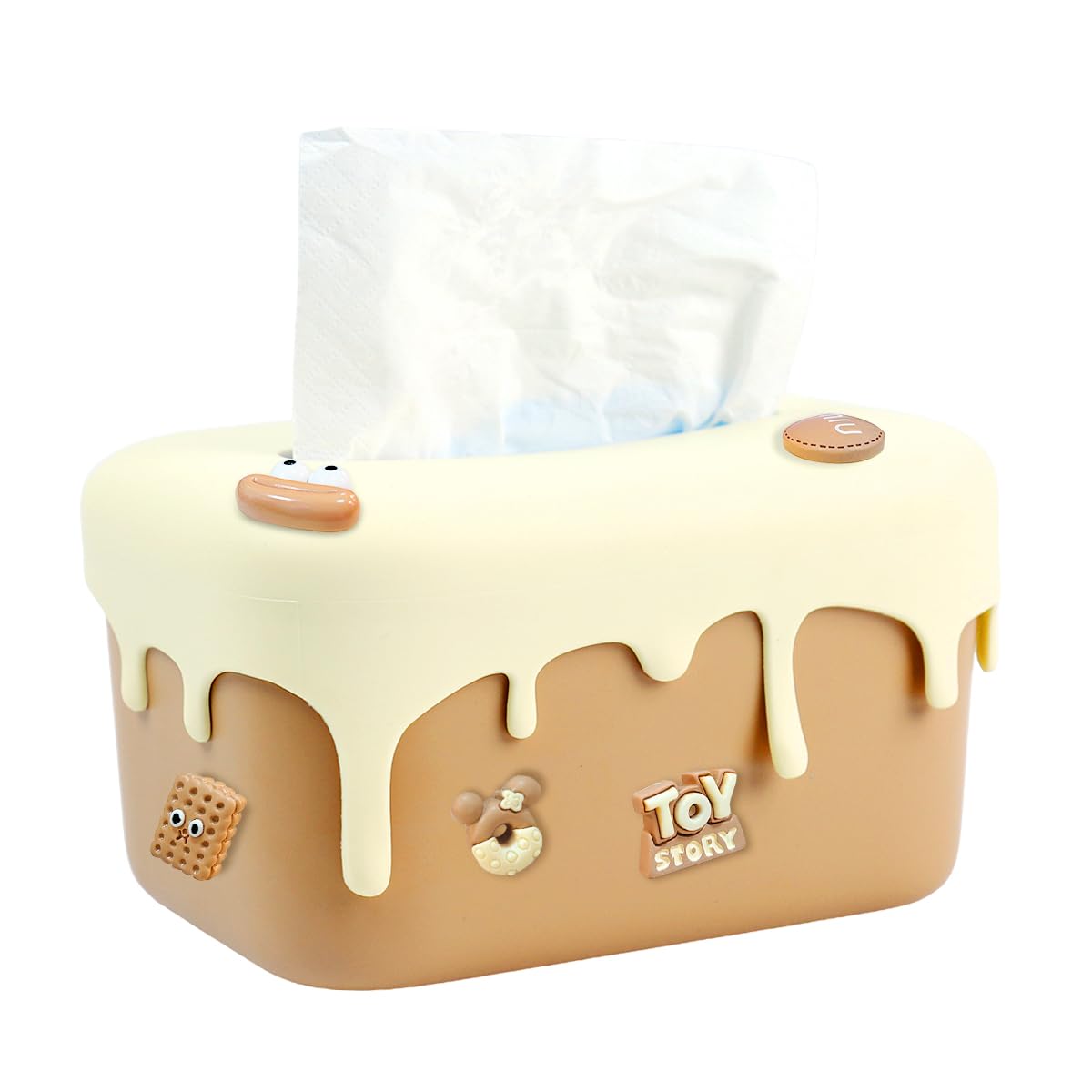 HASTHIP Kawaii Tissue Paper Box Cover for Disposable Paper Facial Tissues, Tissue Paper Case Dispenser Spring/Loaded Tissue Box for Home, Office, Car(25x16x12cm) HASTHIP Kawaii Tissue Paper Box Cover for Disposable Paper Facial Tissues, Tissue Paper Case Dispenser Spring/Loaded Tissue Box for Home, Office, Car(25x16x12cm)